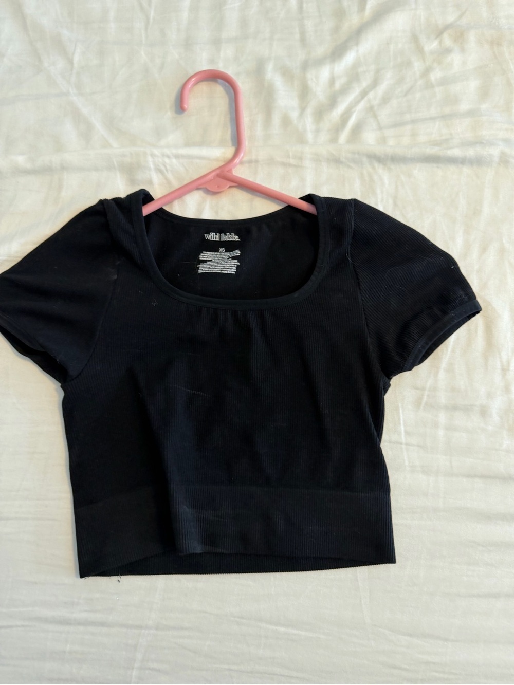 Target Black Ribbed Scoop Crop Top